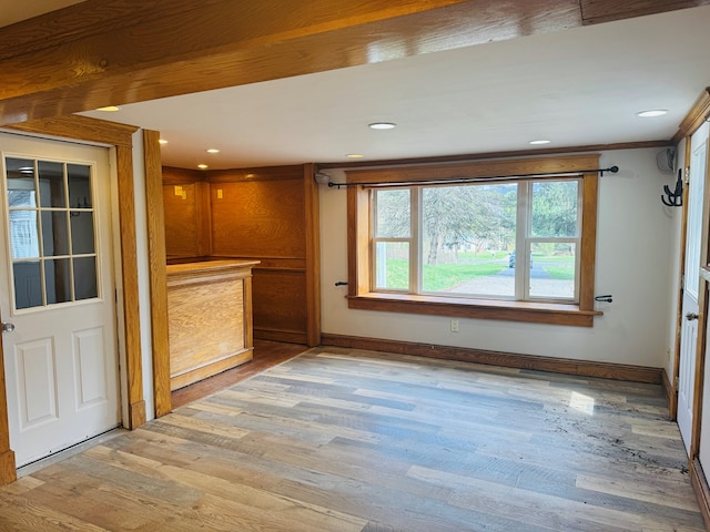 425 Gateway Industrial Park Rd, Athens, PA 18810 - unfurnished living room featuring light wood-style flooring, baseboards, and recessed lighting