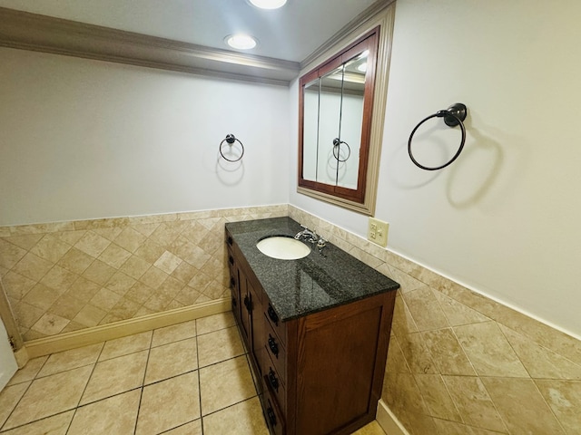 425 Gateway Industrial Park Rd, Athens, PA 18810 - bathroom with ornamental molding, vanity, and tile patterned flooring