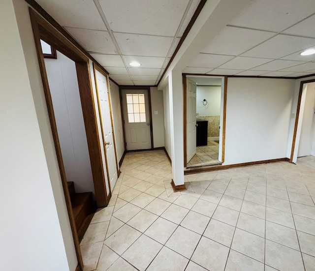 425 Gateway Industrial Park Rd, Athens, PA 18810 - hall with a paneled ceiling, baseboards, and recessed lighting