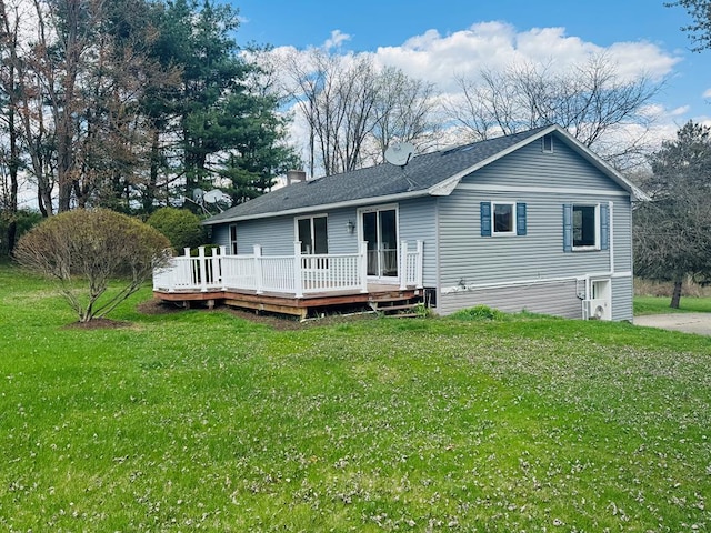 425 Gateway Industrial Park Rd, Athens, PA 18810 - rear view of house featuring a chimney, a deck, and a lawn