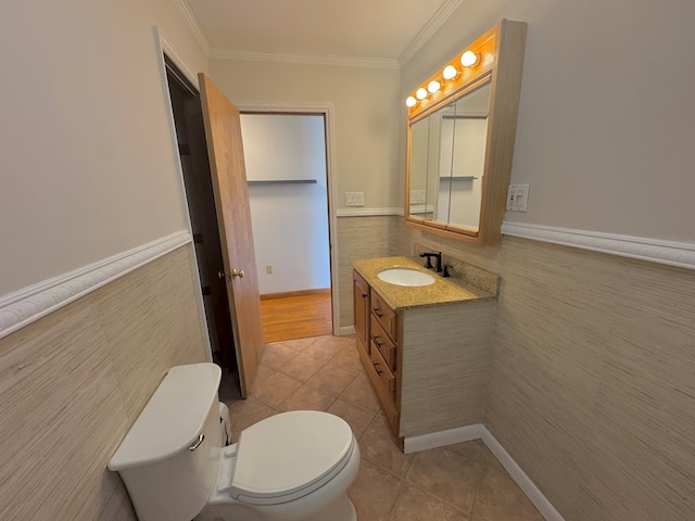 425 Gateway Industrial Park Rd, Athens, PA 18810 - bathroom with crown molding, tile patterned flooring, and a wainscoted wall
