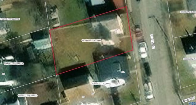 207 William St, Towanda, PA 18848 - aerial view of property's location with property boundaries highlighted