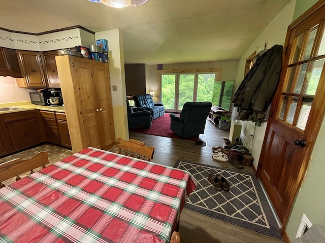 286 Hidden Hollow Farm Dr, Austin, PA 16720 - dining space with wood finished floors