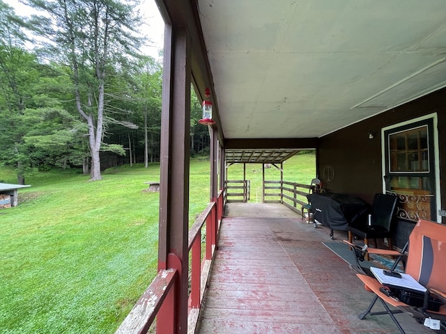 286 Hidden Hollow Farm Dr, Austin, PA 16720 - wooden deck with a yard