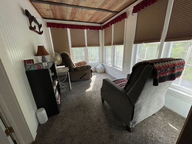 115 Pine St, Galeton, PA 16922 - sunroom / solarium featuring wood ceiling and carpet floors