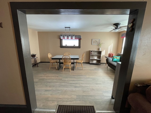 115 Pine St, Galeton, PA 16922 - dining space featuring wood finished floors and ceiling fan