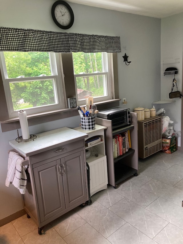 115 Pine St, Galeton, PA 16922 - kitchen with light countertops and gray cabinets