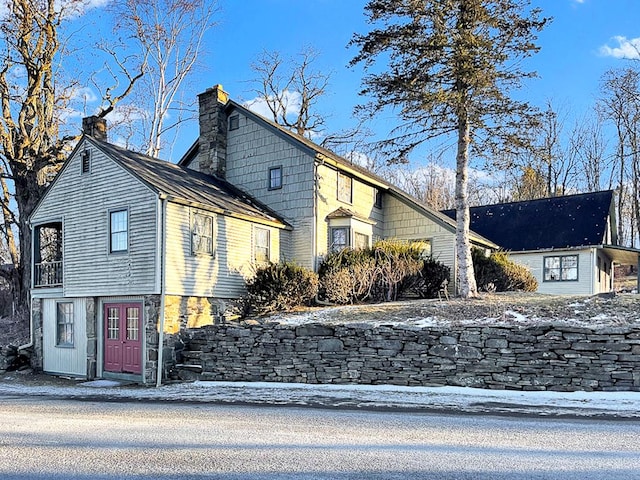 view of snow covered exterior