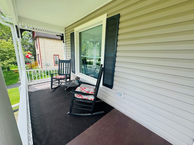 view of covered porch