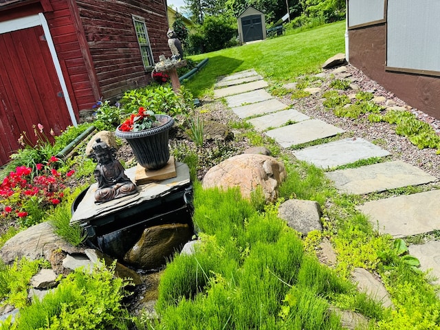 view of grassy yard