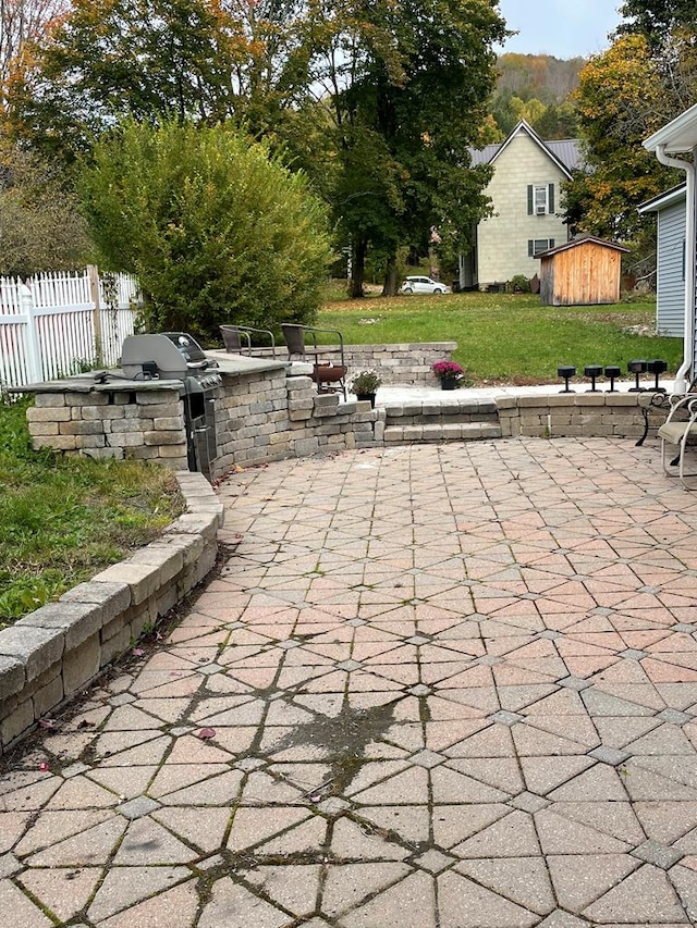 view of patio with exterior kitchen