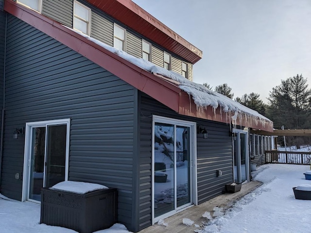 view of snowy exterior