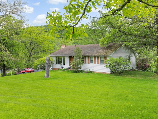 1972 Burnham Rd, Gillett, PA 16925 - ranch-style house featuring a front lawn and a chimney