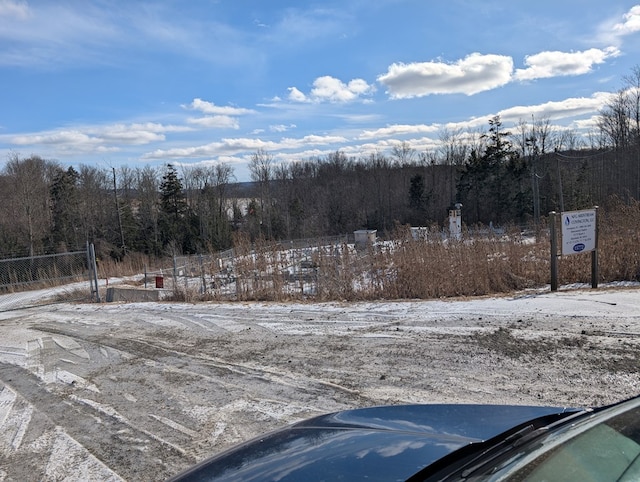 view of yard covered in snow