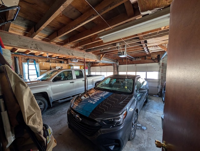 garage featuring a garage door opener