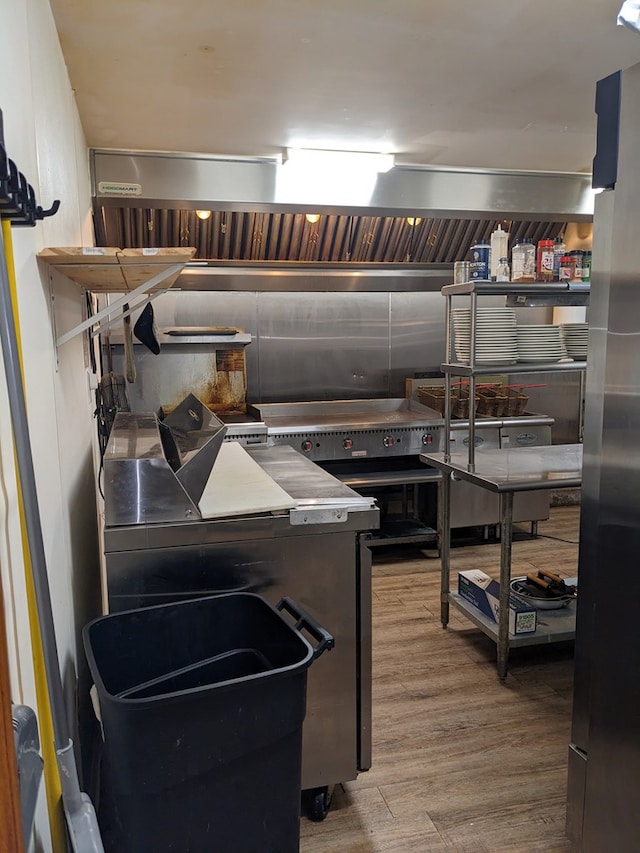 kitchen with wood-type flooring