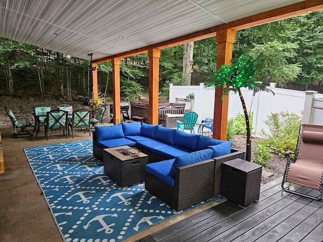 deck with an outdoor living space