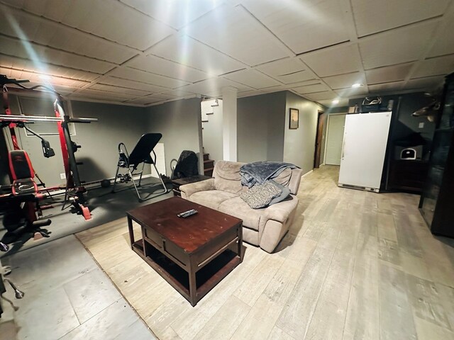 living room featuring light wood-type flooring