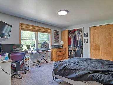 living room featuring wood-type flooring and a wood stove