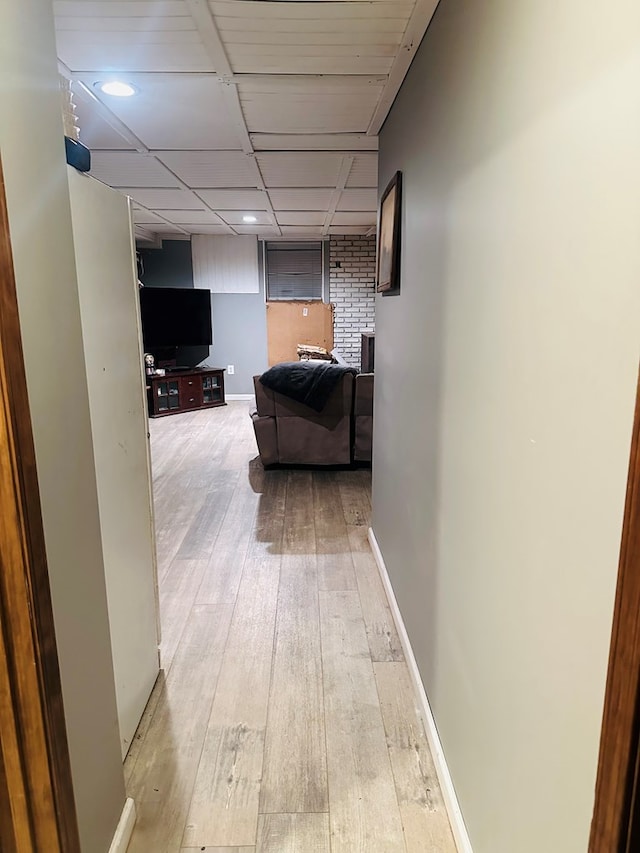 hallway featuring light hardwood / wood-style flooring