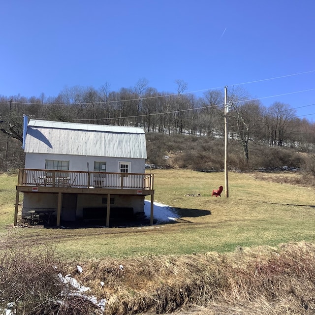 153 Zoerb Hollow Rd, Galeton, PA 16922 - rear view of house with a deck and a yard