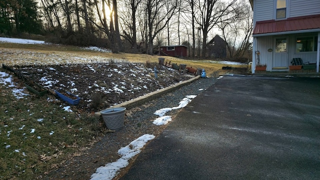 view of snowy yard