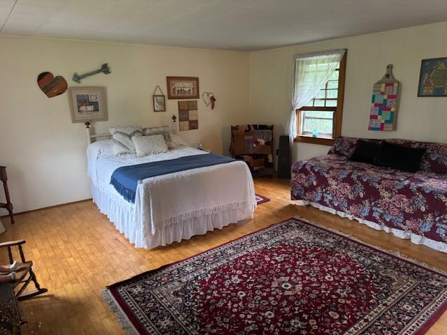 bedroom with hardwood / wood-style floors