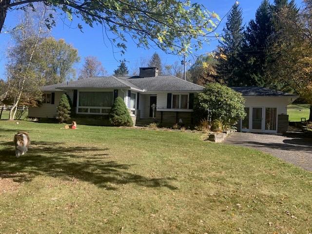 view of front of home featuring a front yard