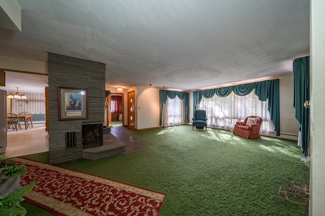 living room with carpet floors