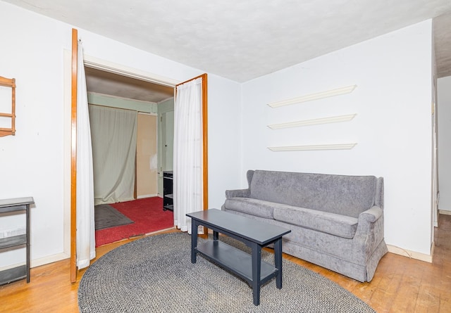 living room with hardwood / wood-style flooring