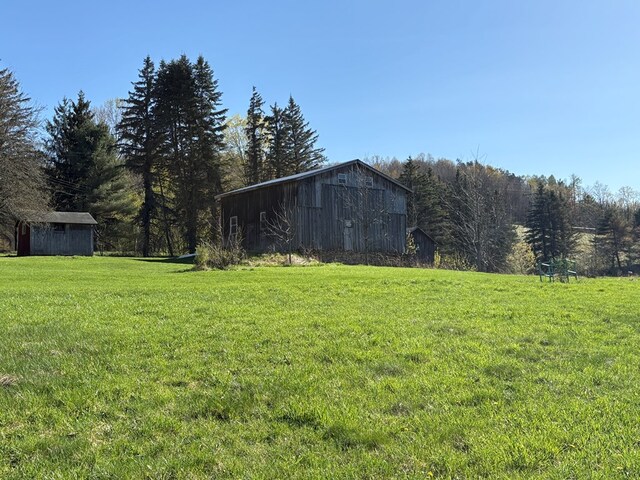 1300 Johnson Rd, Ulysses, PA 16948 - view of yard with a forest view and an outbuilding