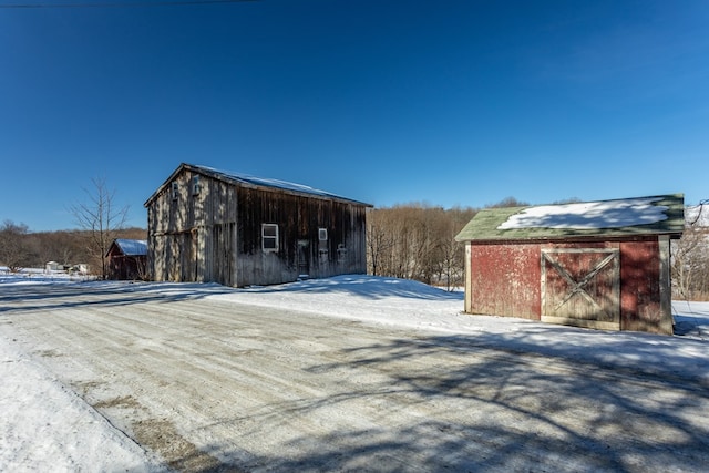 view of snow covered structure