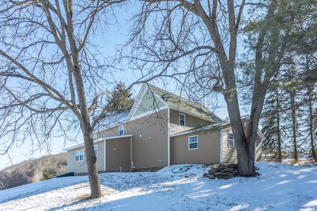 view of snowy exterior