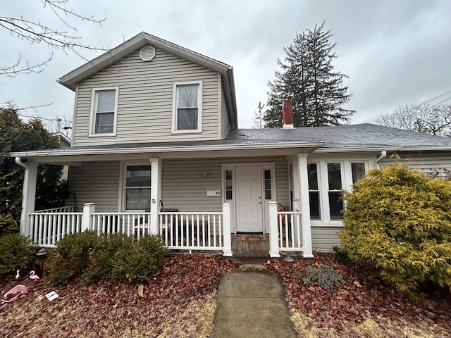 view of front facade featuring a porch