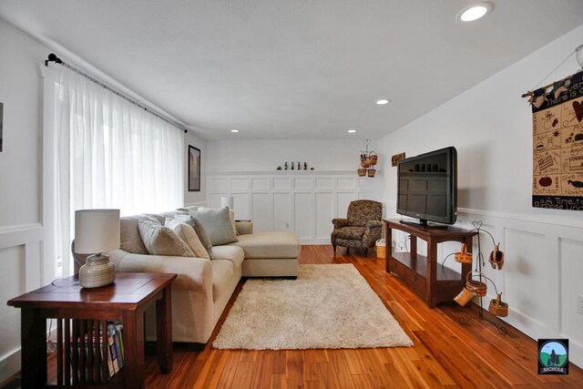 living room featuring hardwood / wood-style flooring