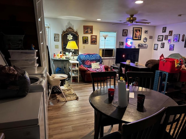 32 Investment Ln, Milan, PA 18831 - dining room featuring a ceiling fan, light wood finished floors, and recessed lighting