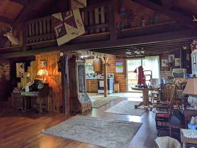 153 Pinneo Hill Rd, Oswayo, PA 16915 - living room with wood walls and wood finished floors