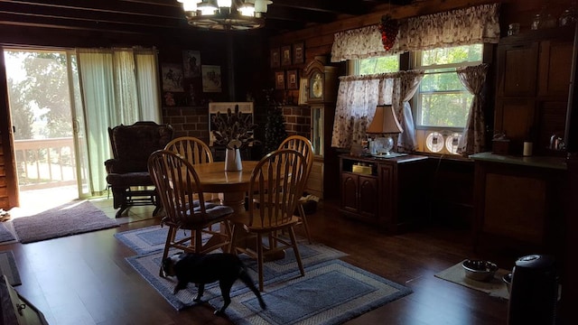 153 Pinneo Hill Rd, Oswayo, PA 16915 - dining room featuring a chandelier, healthy amount of natural light, and dark wood-type flooring