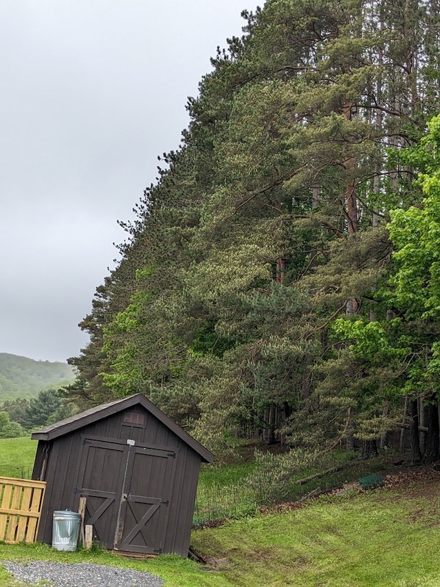 153 Pinneo Hill Rd, Oswayo, PA 16915 - view of shed featuring a view of trees