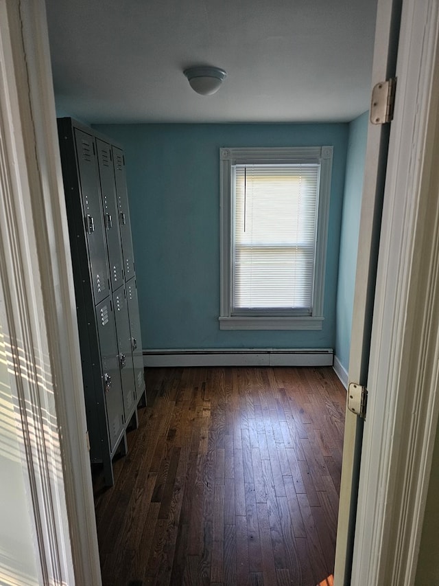 202 Cliff St, Montrose, PA 18810 - unfurnished room with a baseboard radiator, dark wood finished floors, and baseboards