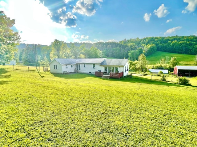 403 Horse Thief Run Rd, Wellsboro, PA 16901 - rear view of house featuring a deck and crawl space