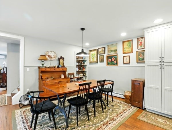175 Rte 467, Wysox, PA 18854 - dining area with light wood-type flooring, stairway, and recessed lighting