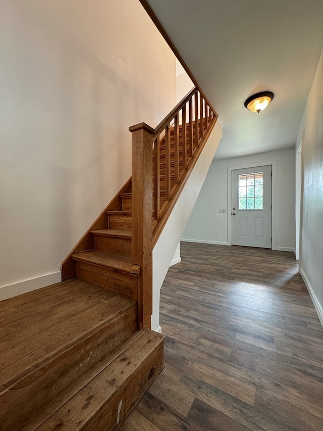 entrance foyer featuring dark hardwood / wood-style floors