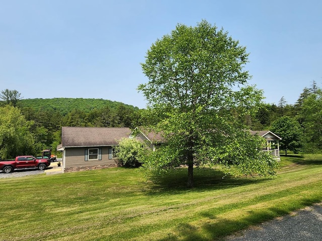 151 Ice Mine Rd, Coudersport, PA 16915 - view of front of property featuring a front lawn and a view of trees