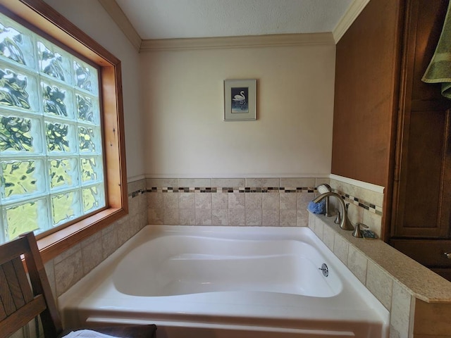 151 Ice Mine Rd, Coudersport, PA 16915 - bathroom featuring a garden tub and crown molding