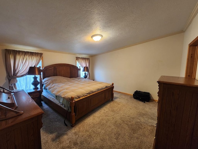 151 Ice Mine Rd, Coudersport, PA 16915 - bedroom with light carpet, ornamental molding, and a textured ceiling