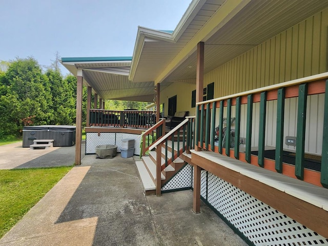 151 Ice Mine Rd, Coudersport, PA 16915 - view of patio featuring a hot tub