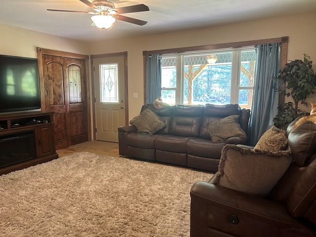 14 Here You Are Ln, Austin, PA 16720 - living room featuring a ceiling fan