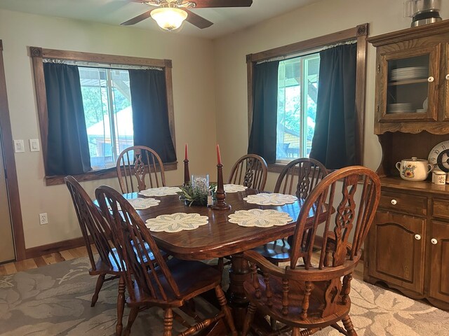 14 Here You Are Ln, Austin, PA 16720 - dining room with a ceiling fan and light wood finished floors