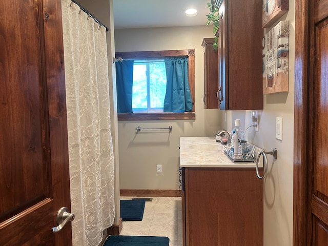 14 Here You Are Ln, Austin, PA 16720 - bathroom with vanity, tile patterned flooring, and recessed lighting
